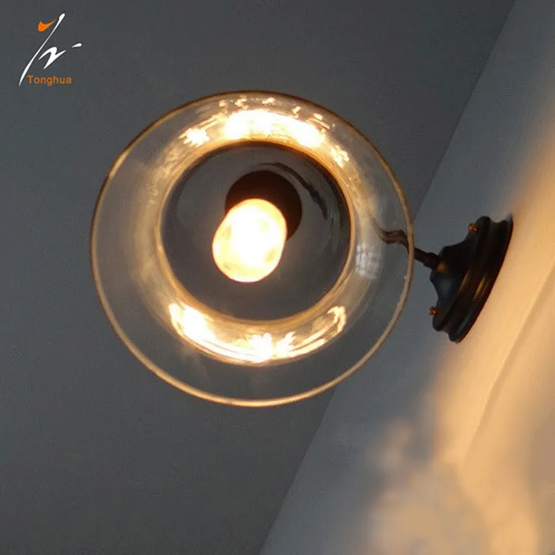 American Vintage Wall Lamps Glass Shell Retro Loft Wall Sconces Bedroom Living Room Hallway Light Fixtures Arandela De Parede