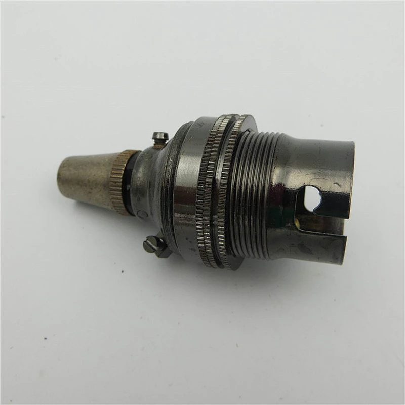 Vintage LED Pendant Lamp Edison Bulb Base B22 Brass Lamp Socket Reto Lighting Fixtures Antique Lamp Holder with Metal Cord Grip