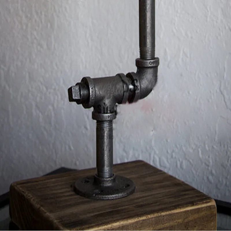 Vintage Wood Reading Table Light Hotel Decoration Water Pipe Brace Bird Cage