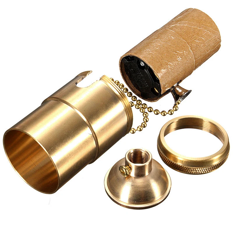 CE Certification High Quality E27 Brass Lamp Holder with Zipper Switch