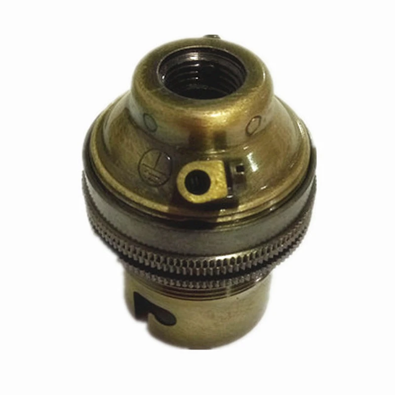 Vintage LED Pendant Lamp Edison Bulb Base B22 Brass Lamp Socket Reto Lighting Fixtures Antique Lamp Holder with Metal Cord Grip