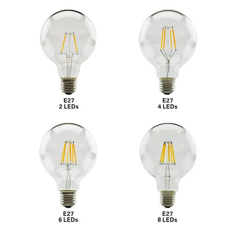 Bombillas E27 LED Filament Light Retro Edison Lamp Bulb 220V G95 2W 4W 6W 8W Lampada LED Edison Light Chandelier Bulb