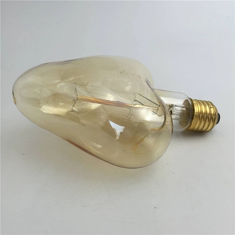 E26 E27 Romantic Vintage Edison Light Bulb with Heart-shaped 40W for Retro Chandelier Pendant Lamp