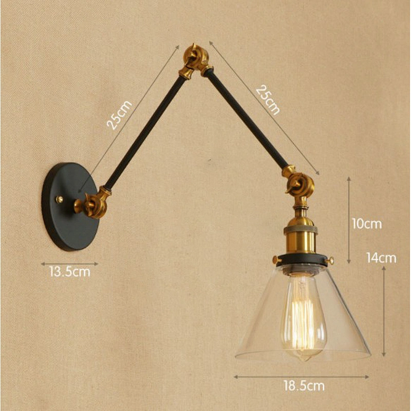 Designers Mediterranean Country Vintage Glass Wall Lamps Restaurant Coffee Decoration Wall Lamp
