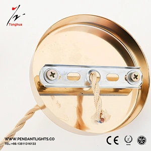Tonghua Vintage DIY Cord Set Sample Iron Ceiling Rose E26 E27 One Ring Lamp Holder Braided Twisted Electrical  Wire Hanging Lamp