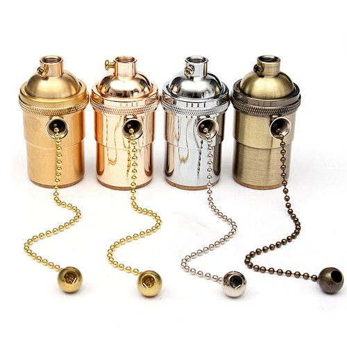 CE Certification High Quality E27 Brass Lamp Holder with Zipper Switch