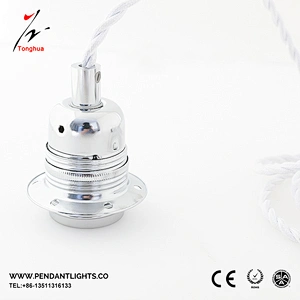 Tonghua Vintage DIY Cord Set Sample Iron Ceiling Rose E26 E27 One Ring Lamp Holder Braided Twisted Electrical  Wire Hanging Lamp