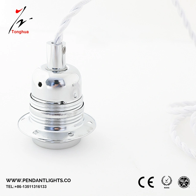 Tonghua Vintage DIY Cord Set Sample Iron Ceiling Rose E26 E27 One Ring Lamp Holder Braided Twisted Electrical  Wire Hanging Lamp