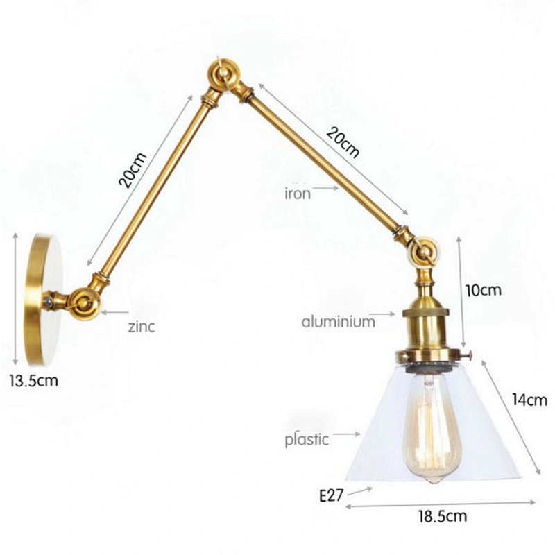 Designers Mediterranean Country Vintage Glass Wall Lamps Restaurant Coffee Decoration Wall Lamp