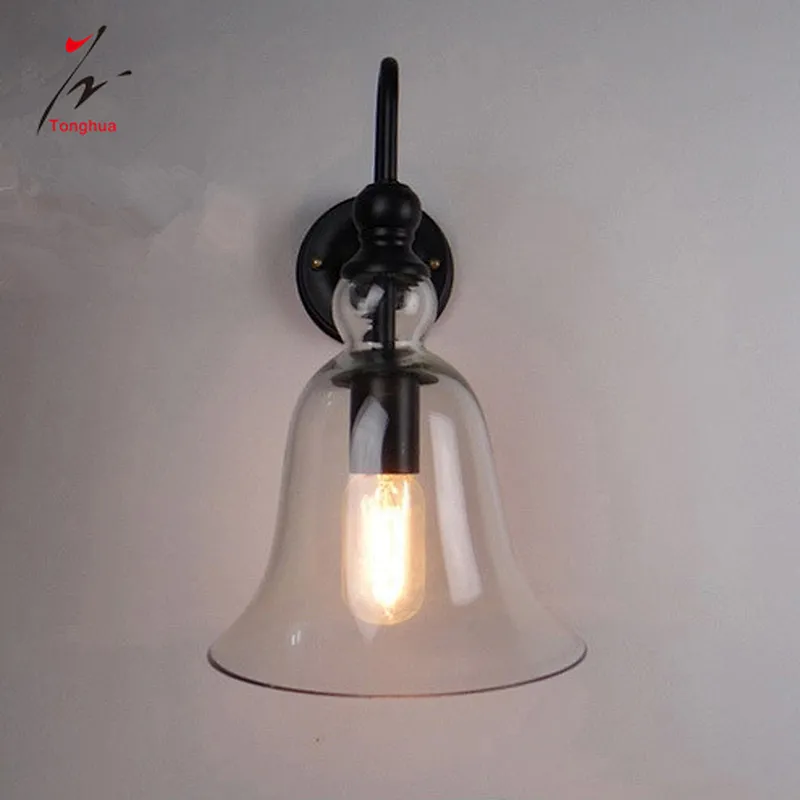 American Vintage Wall Lamps Glass Shell Retro Loft Wall Sconces Bedroom Living Room Hallway Light Fixtures Arandela De Parede