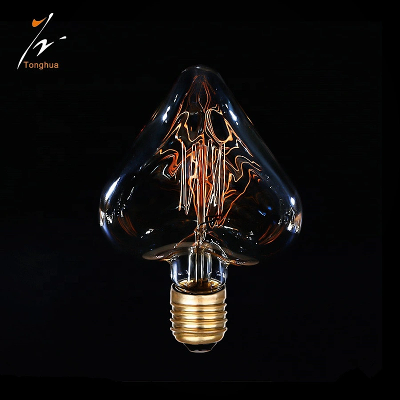 E26 E27 Romantic Vintage Edison Light Bulb with Heart-shaped 40W for Retro Chandelier Pendant Lamp