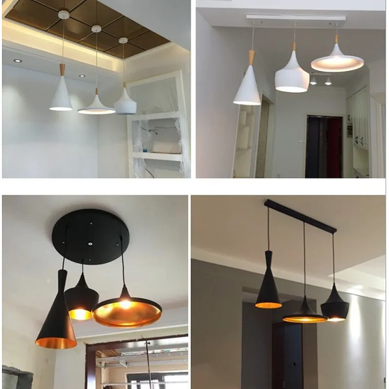 New Design Rubber Wood Dining Pendant Lamp Retro Industrial Bar Chandelier Light Pendant Light