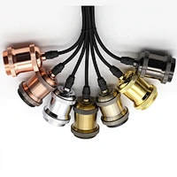 Modern aluminum lamp holder pendant lights E27 Lamp socket 110V 220V Vintage Bulb Decor Hanging Lamp