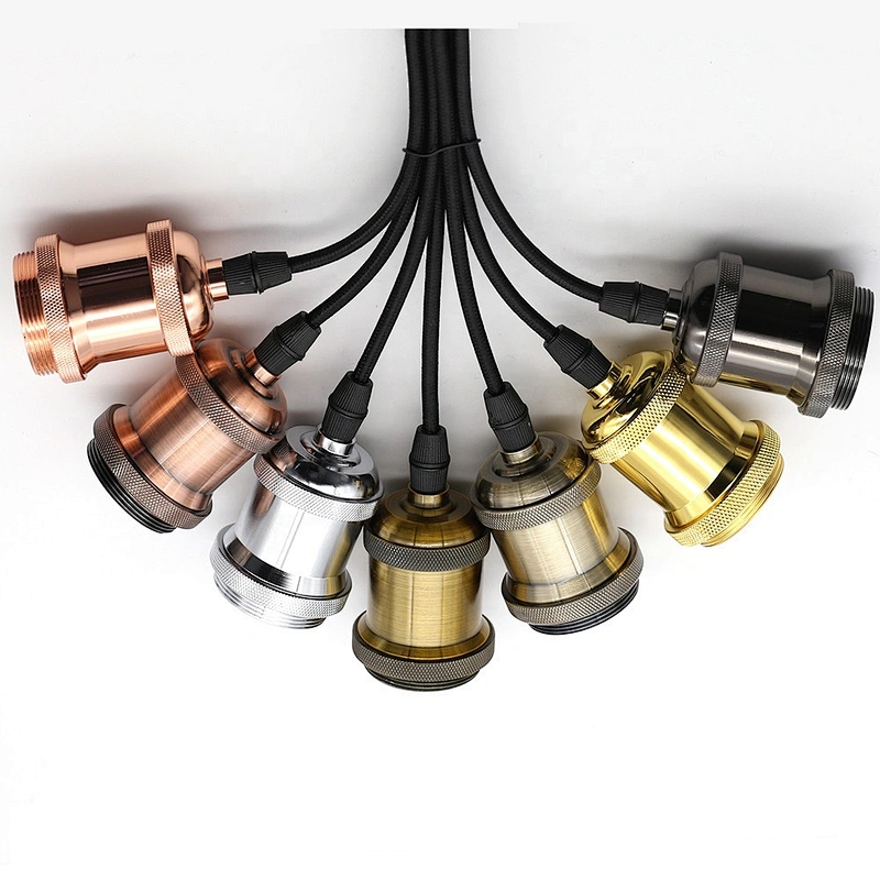 Modern aluminum lamp holder pendant lights E27 Lamp socket 110V 220V Vintage Bulb Decor Hanging Lamp