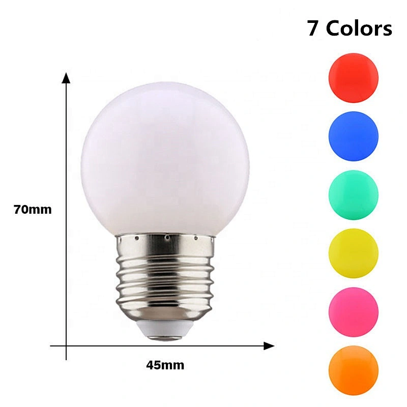 Colorful led bulb G45 globe bulb led decorative bubble plastic lamps