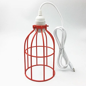 Widely Usage Poplar Pendant DIY Cord Set Orange Iron Diamond Cage E26 E27 Bakelite Lamp Holder 2*0.75mm Textile Cable Chandelier