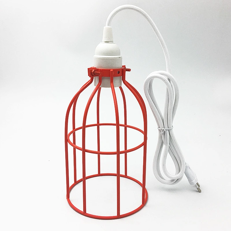Widely Usage Poplar Pendant DIY Cord Set Orange Iron Diamond Cage E26 E27 Bakelite Lamp Holder 2*0.75mm Textile Cable Chandelier