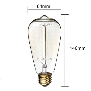 ST64 25W 40W 60W Dimmable Vintage Bulb E27 220V Retro Edison Light Bulb