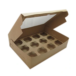 Food packaging kraft paper cupcake boxes wholesale