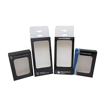 Custom cheap kraft/art card hanging mobile phone case packaging with PVC window