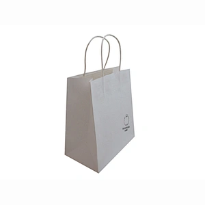 New product white kraft paper bag with twisted handle bread bag kraft paper