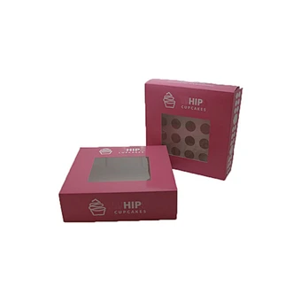 Pink Bakery Cupcake Boxes-Set of 6 Box and Inserts