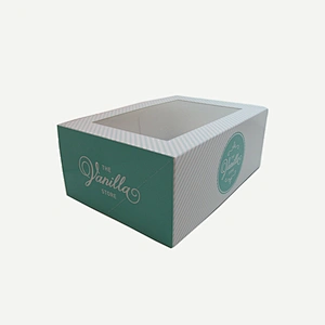 Custom clear window 6 cupcake boxes muffin cases paper food packaging