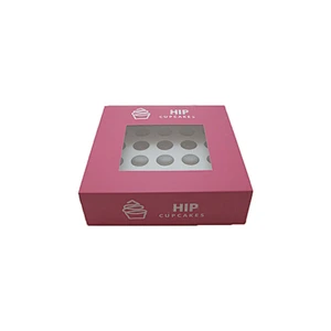 Pink Bakery Cupcake Boxes-Set of 6 Box and Inserts