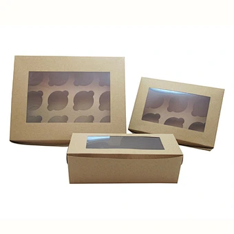 Food packaging kraft paper cupcake boxes wholesale