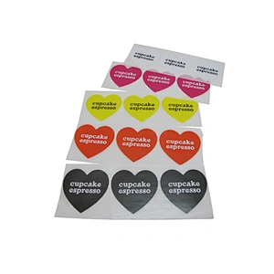 OEM heart shaped paper label stickers