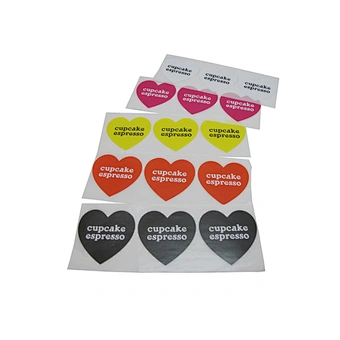 OEM heart shaped paper label stickers