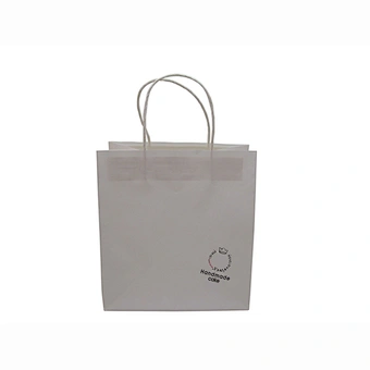 New product white kraft paper bag with twisted handle bread bag kraft paper