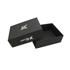 Custom luxury black decorative cardboard packaging boxes for gift box