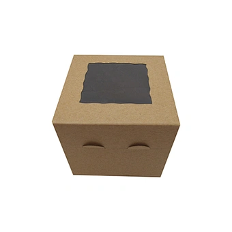 Small kraft paper cupcake boxes for 1 pack with clear window