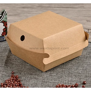 Cheap kraft paper disposable cardboard hamburger box wholesale