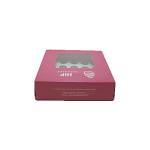 Pink Bakery Cupcake Boxes-Set of 6 Box and Inserts
