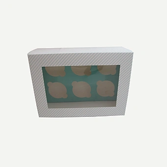 Custom clear window 6 cupcake boxes muffin cases paper food packaging