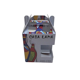 Cardboard carrying box with handle for bottle