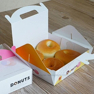 Take away food paper custom printed donut boxes packaging