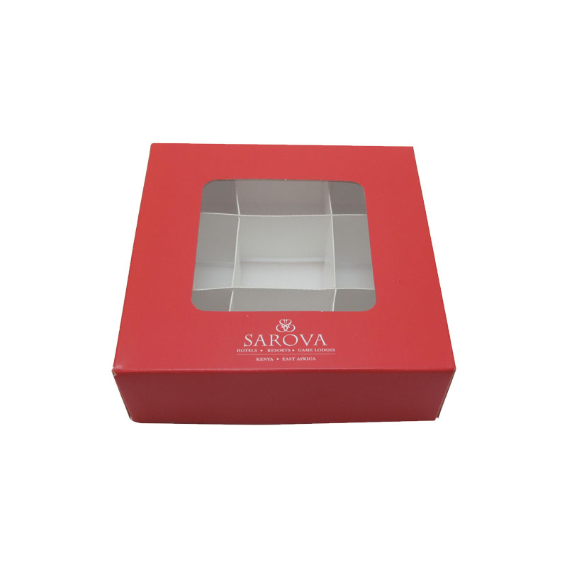 red luxury mooncake box with insert
