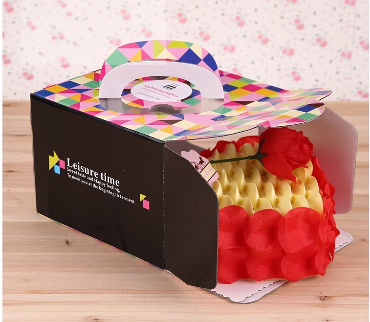 colorful birthday cake boxes