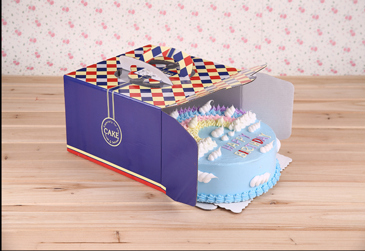 colorful birthday cake boxes