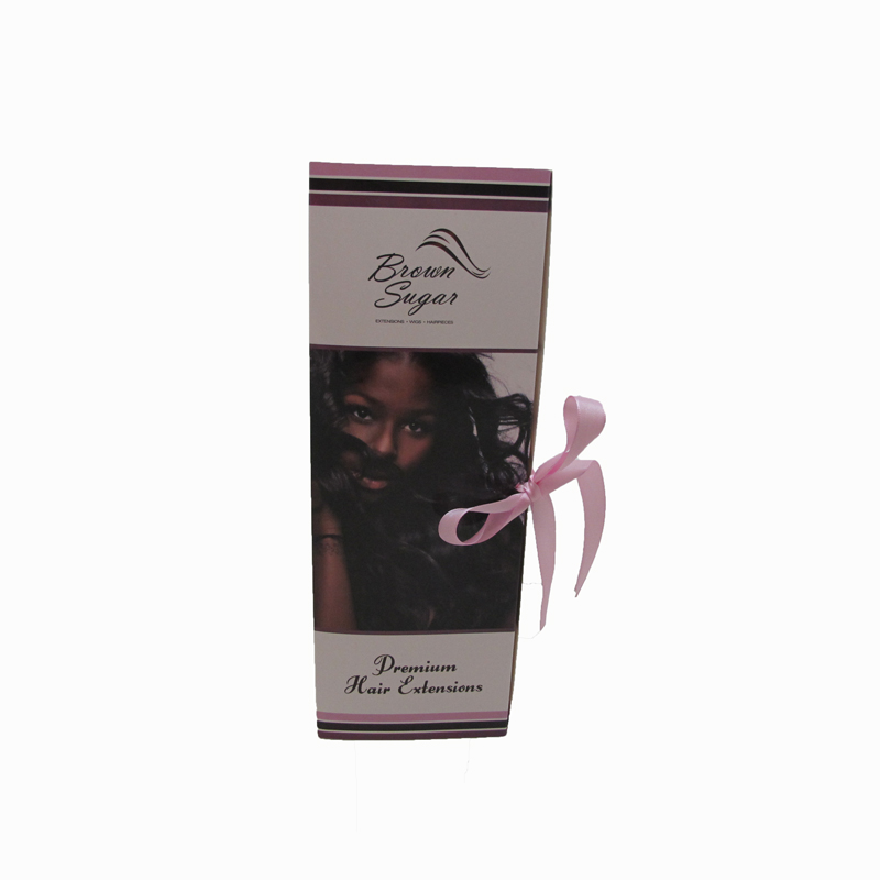high quality wig box with ribbon