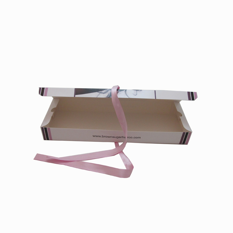 high quality wig box with ribbon