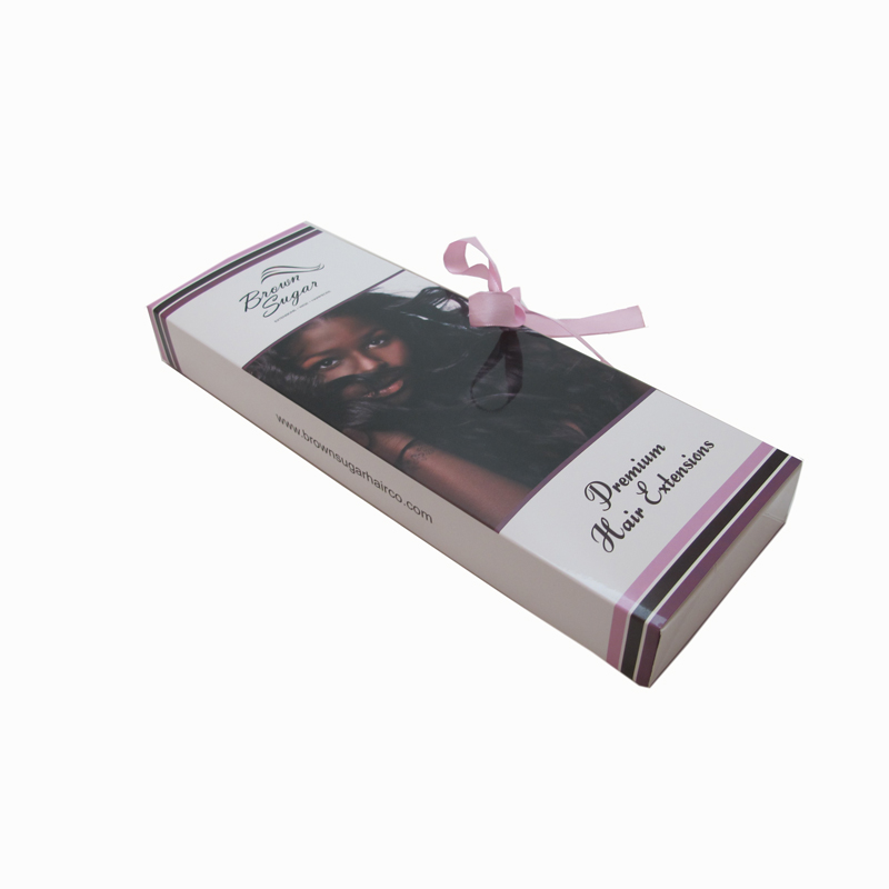 high quality wig box with ribbon