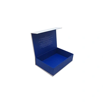 Embossed logo hinged lid cardboard box