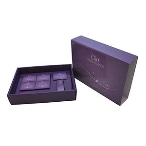 Own design luxury purple cosmetic gift box