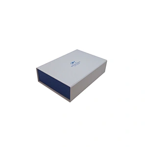 Embossed logo hinged lid cardboard box