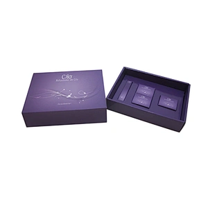 Own design luxury purple cosmetic gift box