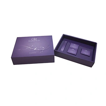 Own design luxury purple cosmetic gift box